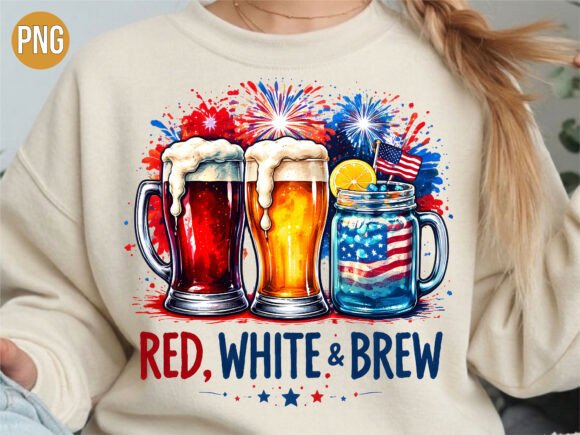 Evaluating the Red White Brew Beer Patriotic USA PNG for Creative Projects