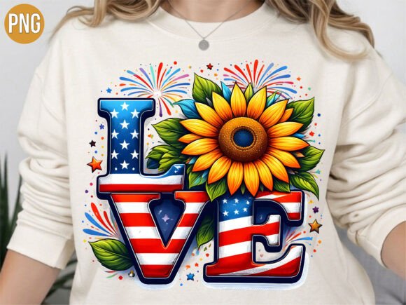 Integrating the Love Patriotic Sunflower Flag PNG into Your Creative Workflow