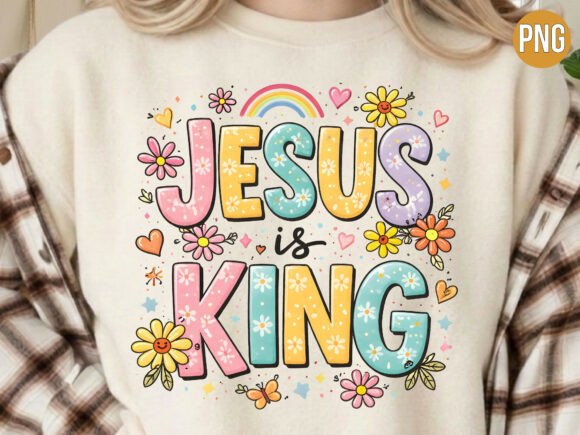Jesus is King Colorful Retro Christian Design: A Guide for Creators and POD Sellers