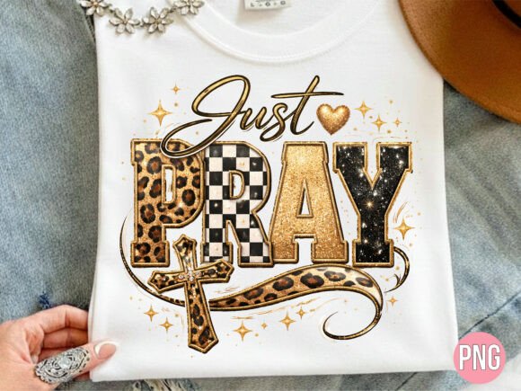 Just Pray Cross Leopard PNG T-shirt: Elevating Your Print-on-Demand Store with Faith and Fashion