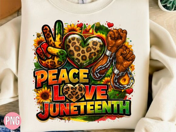 Peace Love Juneteenth Freedom PNG