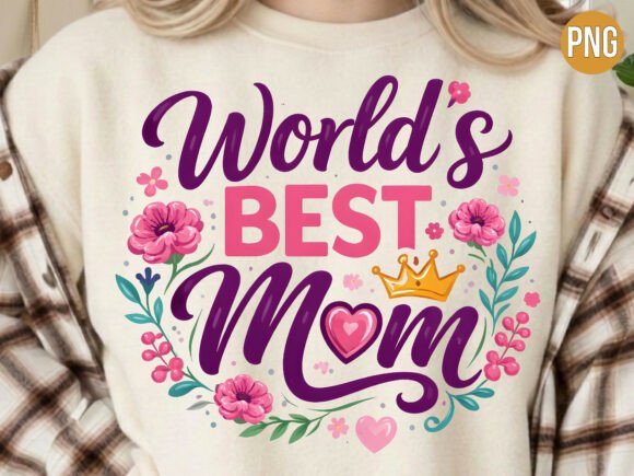 Strategic Branding with the Worlds Best Mom Floral Crown Heart PNG