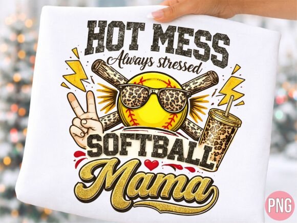 Unleashing Creativity with the Hot Mess Always Softball Mama T-SHIRT Digital Design