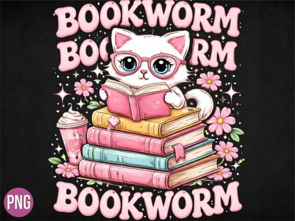 Unlocking Creative Potential with the Kawaii Cat Bookworm Reading Pink PNG